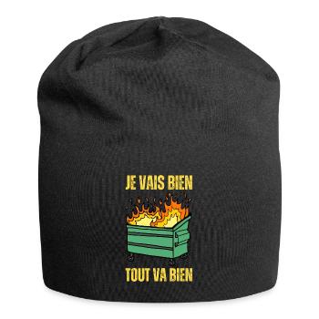 Ca Va Je Vais Bien Tout Va Bien - Benne À Ordure - Bonnet en jersey - noir - Devant