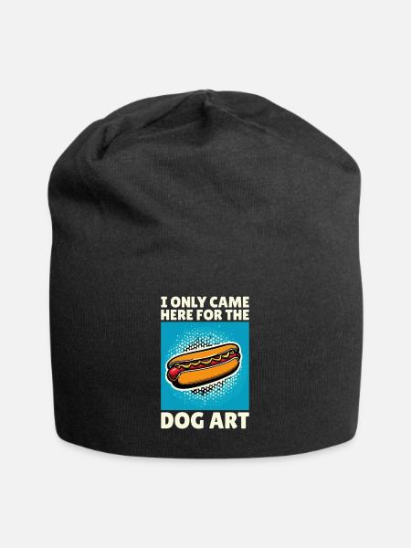 Hot Dog Pop Art JE NE SUIS VENU ICI QUE POUR L’ART CANIN - Bonnet en jersey - noir