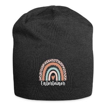 Entertainer Rainbow Leopard Funny Entertainer - Jersey Beanie - charcoal grey - Front