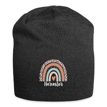 Harvester Regenbogen Leopard Lustiger Mähdrescher - Jersey-Beanie - Anthrazit - Vorne