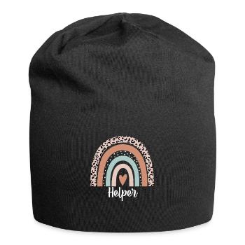 Helper Rainbow Leopard Funny Helper Appreciation - Jersey Beanie - black - Front
