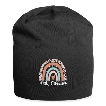 Mail Carrier Rainbow Leopard Funny Mail Carrier - Jersey Beanie - black - Front