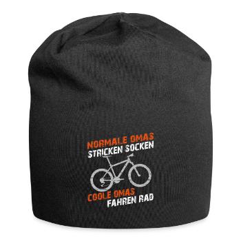 Coole Oma fährt Fahrrad lustiger Omaspruch - Jersey-Beanie - Schwarz - Vorne