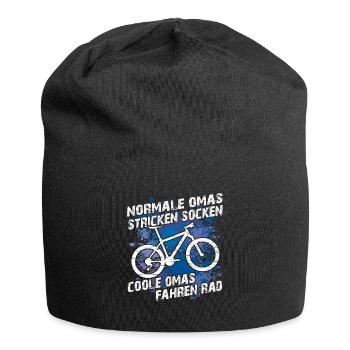 Coole Oma fährt Fahrrad lustiger Omaspruch - Jersey-Beanie - Schwarz - Vorne
