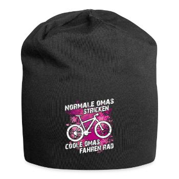 Coole Oma fährt Fahrrad lustiger Omaspruch - Jersey-Beanie - Schwarz - Vorne
