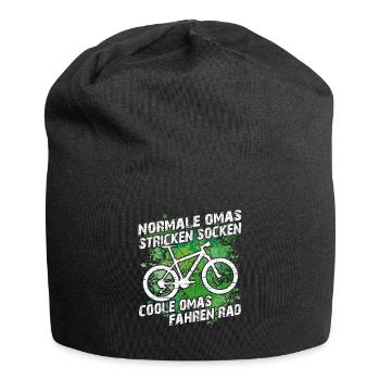 Coole Oma fährt Fahrrad lustiger Omaspruch - Jersey-Beanie - Schwarz - Vorne