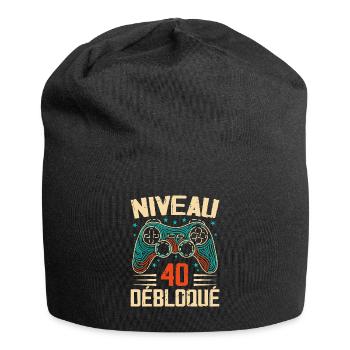 1984 Geschenke zum 40-jährigen Jubiläum, Abenteuer zum 40-jährigen Jubiläum - Jersey-Beanie - Schwarz - Vorne