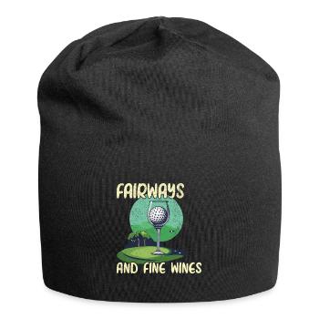 Fairways and Fine Wines - Golf und Wein - Jersey-Beanie - Schwarz - Vorne