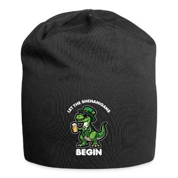 La Saint-Patrick T-Rex dinosaure bière Shenanigan - Bonnet en jersey - noir - Devant