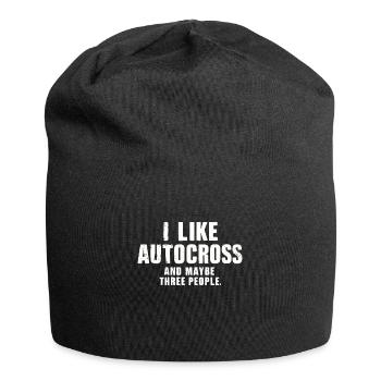 Lustiges Autocross Ich mag Autocross und drei Leute - Jersey-Beanie - Schwarz - Vorne