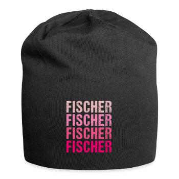Fisherman Retro Pink Surname Gift Idea - Jersey Beanie - black - Front