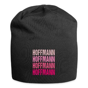 Hoffmann Retro Pink Surname Gift Idea - Jersey Beanie - black - Front