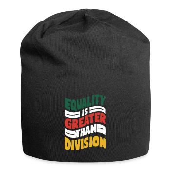 Gleichheit ist größer als Spaltung Afrikanische Geschichte - Jersey-Beanie - Schwarz - Vorne