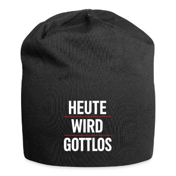 Today is godless drinking Funny alcohol Beer - Jersey Beanie - black - Front