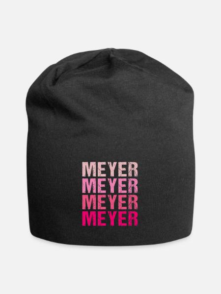 Meyer Familienname Team Retro Geschenkidee - Jersey-Beanie - Schwarz