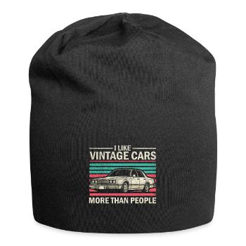 Ich mag Oldtimer mehr als Menschen Lustiger Oldtimer - Jersey-Beanie - Schwarz - Vorne
