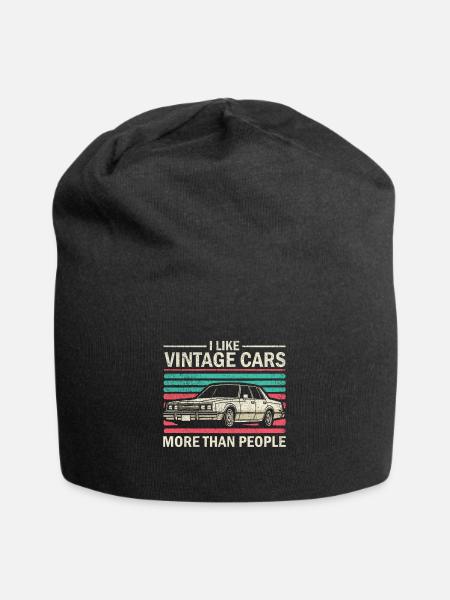 Ich mag Oldtimer mehr als Menschen Lustiger Oldtimer - Jersey-Beanie - Schwarz