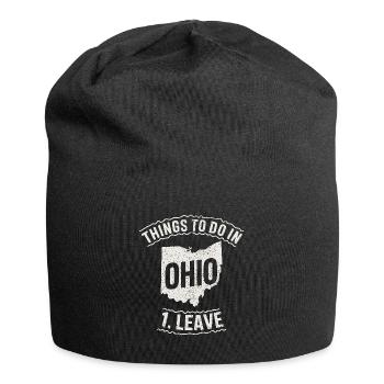 Things to do in Ohio 1. Leave Funny Ohio Meme - Jersey Beanie - black - Front