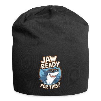 La mâchoire est prête pour ça ? Drôle d’amoureux des requins - Bonnet en jersey - noir - Devant