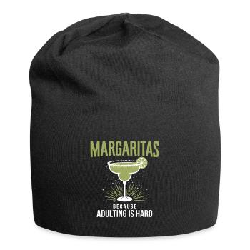 Margaritas, weil Erwachsenwerden schwer ist Lustiges Getränk - Jersey-Beanie - Schwarz - Vorne