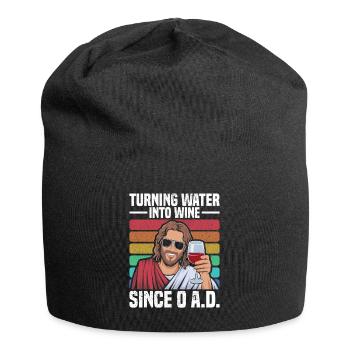 l’eau en vin depuis l’an 0 après J.-C. Drôle de Jésus - Bonnet en jersey - noir - Devant