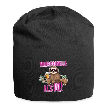 Mehr Promille als IQ Saufen Bier Alkohol Party Fau - Jersey-Beanie - Schwarz - Vorne