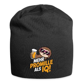 Mehr Promille als IQ Saufen Bier Alkohol Party Fau - Jersey-Beanie - Schwarz - Vorne