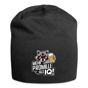 Mehr Promille als IQ Saufen Bier Alkohol Party Was - Jersey-Beanie - Schwarz - Vorne