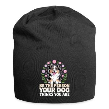 Humor Australian Shepherd Hund Frau - Jersey-Beanie - Schwarz - Vorne