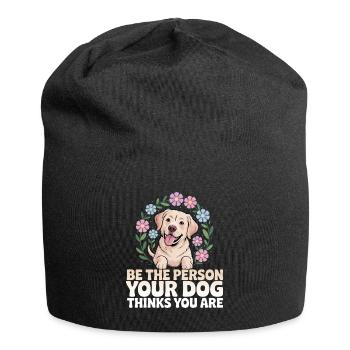 Humor Dog Labrador Retriever Woman - Jersey Beanie - black - Front
