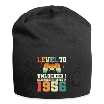 Humor Geek Level 70 Year Old Gamer Birthday 1956 - Jersey Beanie - black - Front