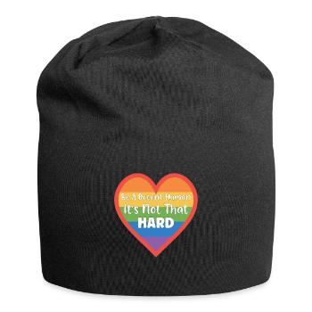 Retro Sei ein anständiger Mensch, es ist nicht so schwer LGBT - Jersey-Beanie - Schwarz - Vorne