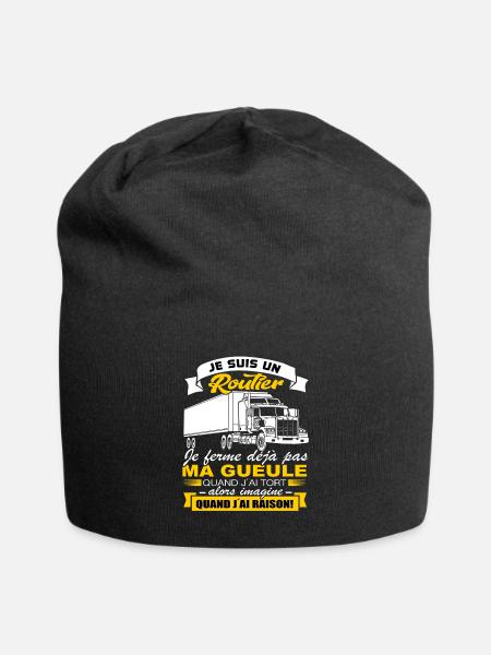 Routier Shirt • Je ferme pas ma gueule • Cadeau - Bonnet en jersey - noir