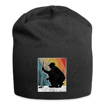 Golfschläger Golfspieler Golfer Golfen Retro Golf - Jersey-Beanie - Schwarz - Vorne