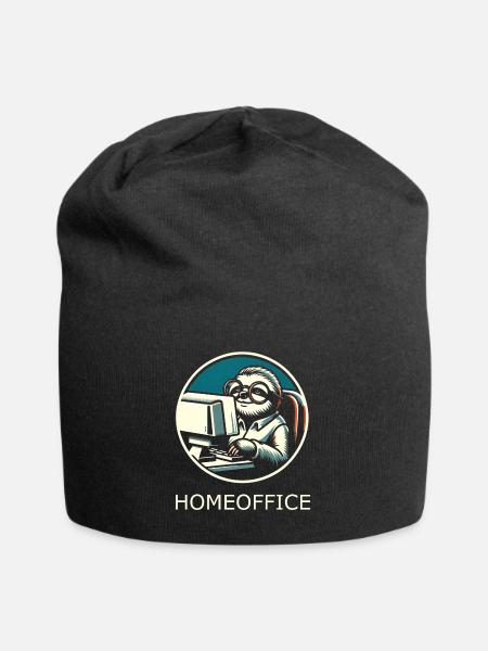 Homeoffice - Jersey-Beanie - Schwarz