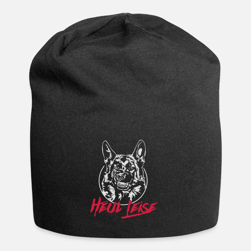 DEUTSCHER SCHÄFERHUND heul leise Wilsigns - Jersey-Beanie - Schwarz