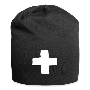 Plus cross - Jersey Beanie - black - Front