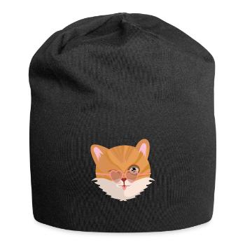 Lunettes de soleil chat cadeau d'amoureux de chat d'été - Bonnet en jersey - noir - Devant