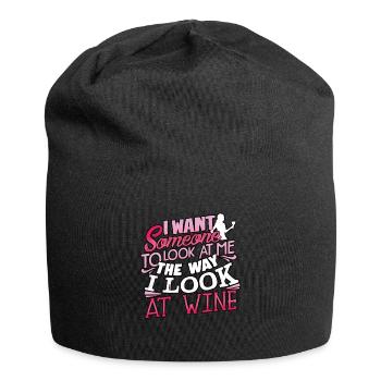 Ich möchte, dass mich jemand so ansieht, wie ich - Jersey-Beanie - Schwarz - Vorne