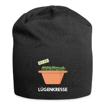 Lügenkresse - Kresse - Basilikum lügt - Jersey-Beanie - Schwarz - Vorne