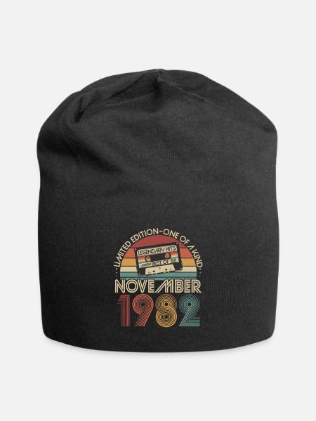 November 1982 Jahrgang geboren Retro Geburtstag - Jersey-Beanie - Schwarz