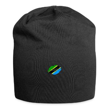 Tansania Flagge Land Ureinwohner Abstammung Tansania - Jersey-Beanie - Schwarz - Vorne