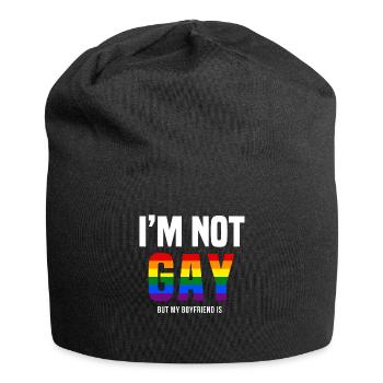 I'm not gay, my boyfriend is. - Jersey Beanie - black - Front