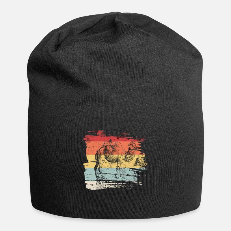 Kamel - Jersey-Beanie - Schwarz