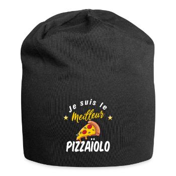 Le meilleur pizzaîolo - fan de pizza - Bonnet en jersey - noir - Devant