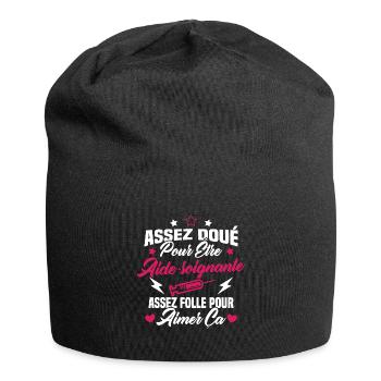 Assez doué pour être aide-soignante assez folle - Bonnet en jersey - noir - Devant
