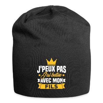 Ich kann nicht mit meinem Sohn wetten - Jersey-Beanie - Schwarz - Vorne