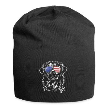 Golden Retriever America Flag Dogs Wilsigns - Jersey Beanie - black - Front