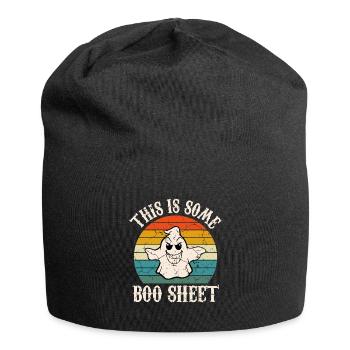 Dies ist Boo Sheet Ghost Retro Halloween Kostüm - Jersey-Beanie - Schwarz - Vorne