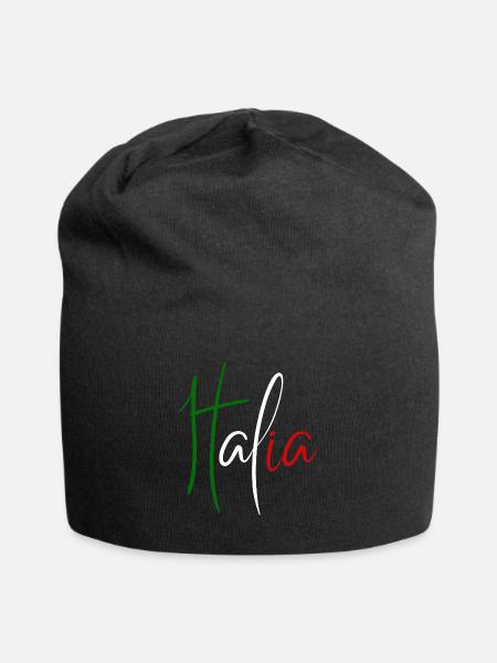 Italienische Flagge, italienischer Stolz - Jersey-Beanie - Schwarz